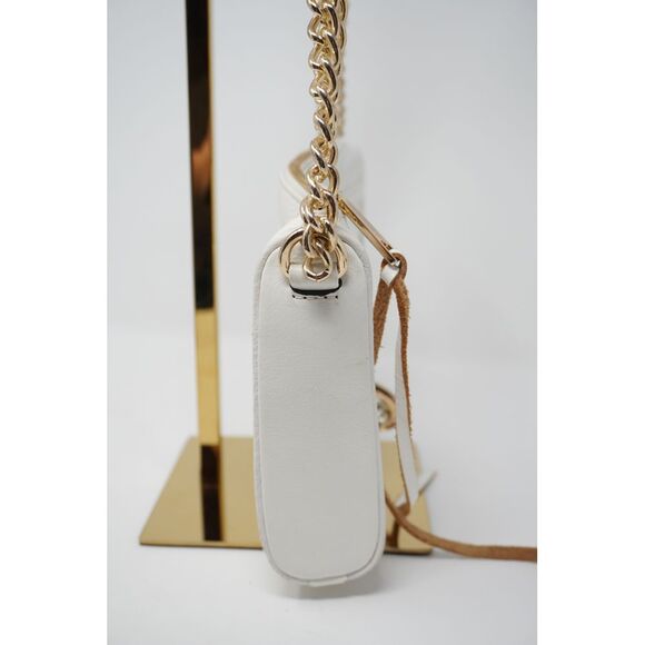 Rebecca Minkoff Mini Mac Convertible Crossbody White Leather Gold Tone Small - Picture 4 of 9